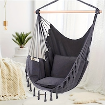 Gri Püsküllü Halat Hamak Sandalye Gri Püsküllü Halat Hamak Sandalye