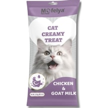 Mofelya Yüksek Proteinli Tavuklu & Keçi Sürlü Krem Kedi Ödül Maması 15 Gr 4'lü