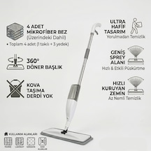 Nobera Profesyonel Sprey Mop Su Püskürtmeli Temizlik Paspası 360 Döner Başlık 350 Ml Su Hazneli 4 Bezli Set