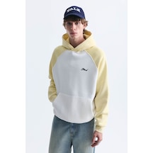 Vamos Renk Bloklu Kapüşonlu Sweatshirt Sarı
