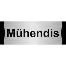 Mühendis 5x20cm Gümüş Renk Metal Yönlendirme Levhası