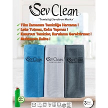 Sev Clean Mikrofiber Temizlik Cam Ayna Ocak Bezi 3'lü 40 x 60 CM