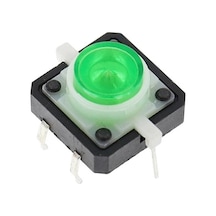 12x12mm Yeşil Led Işıklı Tact Switch