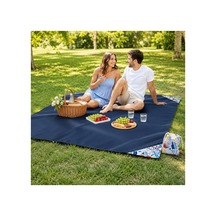 Ağırlık Cepli Piknik Örtüsü 150x150 Cm Su Geçirmez+çantalı Lacivert