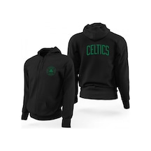 Boston Celtics Siyah Fermuarlı Limited Edition Kapşonlu Sweatshirt Siyah