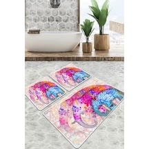 Borneo Banyo Halısı Djt 3 Lü Set Çok Renkli
