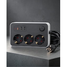 Kablolu Çoklu Priz 4 Priz + Usb Ve Type C Şarj Çıkışı Ftr02çoklupriz-4 0