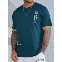 Altamira Erkek Believe Baskılı Oversize T-shirt 001