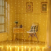 8 Fonksiyonlu 200 Led 10 Saçak Şerit Led 2x2 Perde İp Led Gün Işığı Çok Renkli
