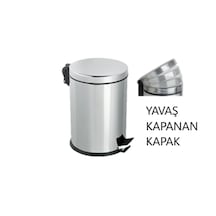 30 Lt Amortisörlü Çöp Kovası Metalik Gri
