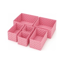 Tr 6'li Kumaş Çekmece İçi Düzenleyici Organizer Seti Pembe Genel