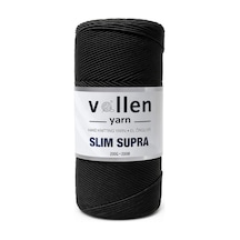Slim Supra 200 Gr Mumlu Polyester İp Çanta İpi, Runner İpi, Bileklik İpi, Pase İpi Siyah