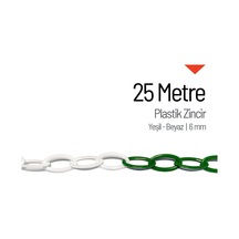 Plastik Zincir 6mm Yeşil-beyaz 25 M-3398
