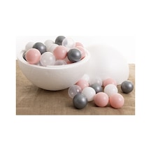 Pembe-gümüş-beyaz-şeffaf Havuz Topları 50'li 7 Cm