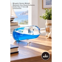 3 Adet Şişe İçinde Batmayan Gemi Minyatür Denizci Modeli, Masaüstü Süs Olarak Kullanım, Bottle Ship 17 X 6 Cm 1