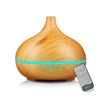 Hava Nemlendirici - 7 Renk Led Işıklı, Sessiz Ultra Sesli Buharlandırcı, 400ml, Ahşap Desenli, Avrupa Standartı