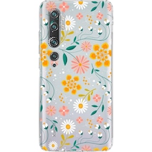 Xiaomi Poco X3 Kamera Korumalı Kapak Çiçek Tasarımlı Şeffaf Kılıf Şeffaf