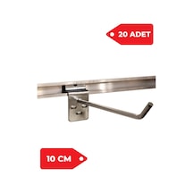 10 Cm - 20 Adet Kanallı Pano Kancası Raf Askısı Galvaniz