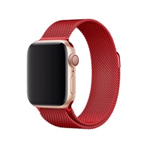 Newface  Apple  Uyumlu Watch 38mm Metal Mıknatıslı Kordon - Kırmızı