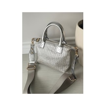 Nura Collection Gümüş Hasır Kadın Mini Mektup Model El Ve Omuz Çantası Gümüş - 851608308 Gümüş