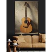 Ahşap Tablo Akustik Gitar Müzik Aleti Yiyecek Ve İçecek Tabloları