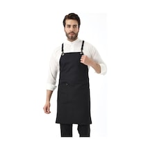 Barista Askılı Önlük Tek Cepli - Siyah-7140 Siyah