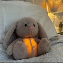 Nefes Alan Işıklı Uyku Arkadaşı Tavşan Peluş Oyuncak 28cm Müzikli Nefes Sesi Işıklı Diğer