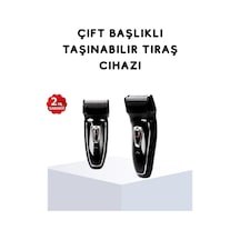 Buğz Kablosuz Tıraş Makinesi Çift Başlıklı Kuru Tıraş Folyo Başlık Şarj Göstergeli