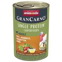 Animonda Gran Carno Superfoods Hindi Pazı Kuşburnu Konserve Yetişkin Köpek Maması 6 x 400 G