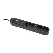Axe Tools Akıllı Priz Sistemi Siyah 4 Priz 3 Usb Port Aç Kapa Yüksek Akım Koruma