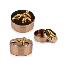 Leaf Rose Gold Dekoratif Kutu