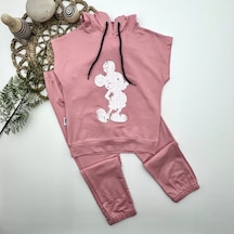 3-4-5 Yaş Kapşonlu Payetli Mickey Desenli Kısa Kol 2li Kız Erkek Çocuk Takımı Gül Kurusu 3-4-5 Yaş Kapşonlu Payetli Mickey Desenli Kısa Kol 2li Kız Erkek Çocuk Takımı Gül Kurusu