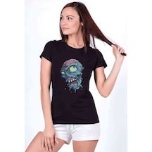 One Piece Zombie Baskılı Siyah Kadın Tshirt (534666079)