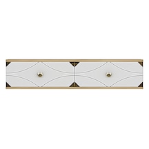 Tda1297dbg - Alfa120 Duvara Montaj Tv Stand, Tv Rafı, Tv Sehpası Safirmeşe - Beyaz - Gold 120cm