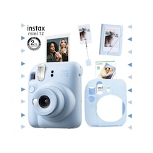 Fujifilm Instax Mini 12 Fotoğraf Makinesi + 10'lu Film + Kıskaçlı Stand + Mini Albüm + Silikon Kılıf Seti Mavi