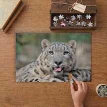Kar Leoparı Tasarımı 240 Parça Ahşap Puzzle Ahşap Kutuda Mpy60211