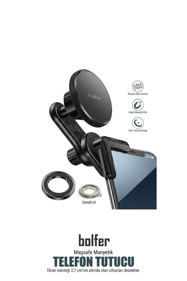 Magsafe Manyetik Telefon Tutucu Araç İçi Telefon Tutucu Siyah