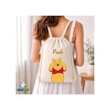 Ghostbastır Design Winnie The Pooh Büzgülü Keten Çanta C360 Bej