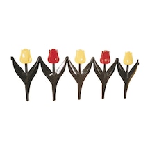Omnipazar Sy-5996 Lale Plastik Bahçe Çiti 30x75 Cm 4'lü Set Sarı-kırmızı