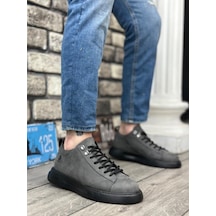 Ba0331 Bağcıklı Erkek Yüksek Taban Füme Cilt Spor Ayakkabı