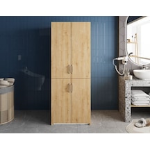 Bohem Çamaşır Ve Kurutma Makinesi Dolabı Banyo Dolabı Meşe Meşe