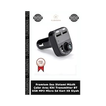 Premium Ses Sistemi Müzik Çalar Araç Kiti Transmitter Bt Usb Mp3 Micro Sd Kart X8 Siyah