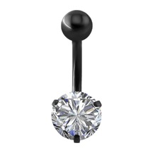 Chavin Beyaz Taşlı Siyah Çelik Göbek Piercing Dp46 Siyah