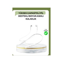 100 Saat Pil Ömrü Boyun Askılı Bluetooth Kablosuz Kulaklık - Karbul4523-2858 Renkli