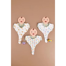 E&f Store Erkek Bebek 3'lü Sıvı Geçirmez Emzik Tutucu Mama Önlüğü - Model 3 Çok Renkli