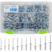 Toko Hobi-4 Alüminyum Pop Perçin Seti 411 Parça 13 Çeşit Organizer Takım Çantalı