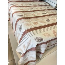Kahverengi Yaprak Desenli Tek Kişilik Pike 160x240 Cm Doğal Tonlarda Şıklık Ve Konfor Renkli