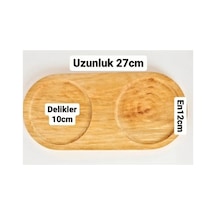 Stand Altlık 2 Bölmeli Doğal Ahşap Stand Bej Bej