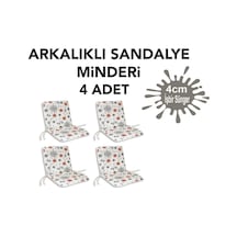 Viphomeconceptltd Sandalye Minderi Arkalıklı Büyük Fermuarlı 4 Adet Marin Desen
