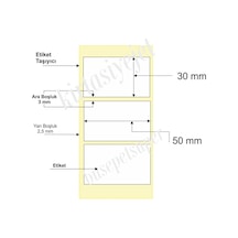 A1 Lamine Termal 30 50 Barkod Etiketi 10 Rulo 10000 Etiket